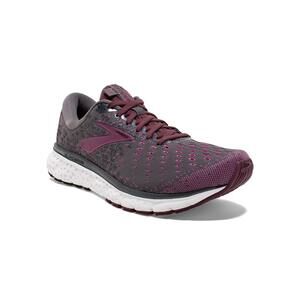 BROOKS WOMENS GLYCERIN 17 RUNNING SHOE - EBONY/WILD ASTER/FIG - B - 8.0